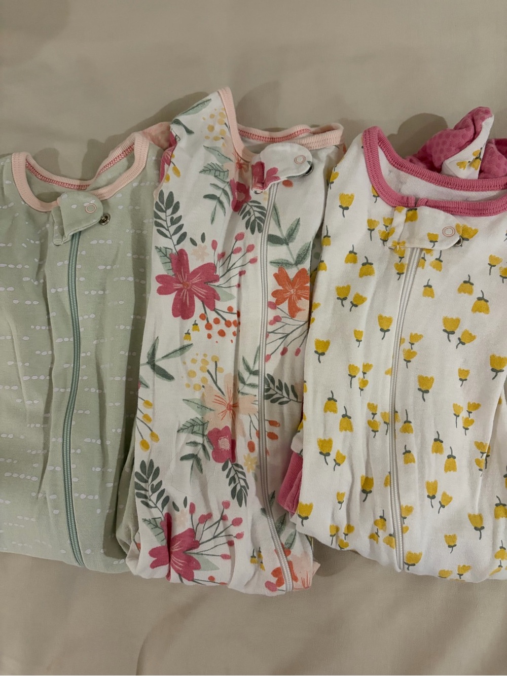 Cloud Island Girls Long Sleeve Sleep N’ Play Footed Pajamas Bundle Size 12M